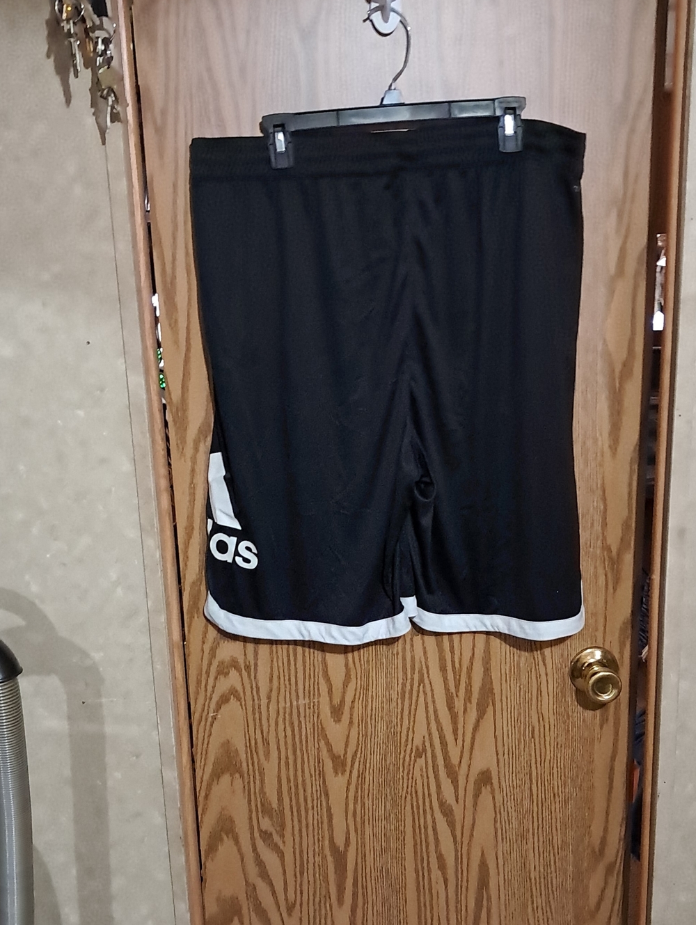 adidas Black Shorts with White Trim and Logo